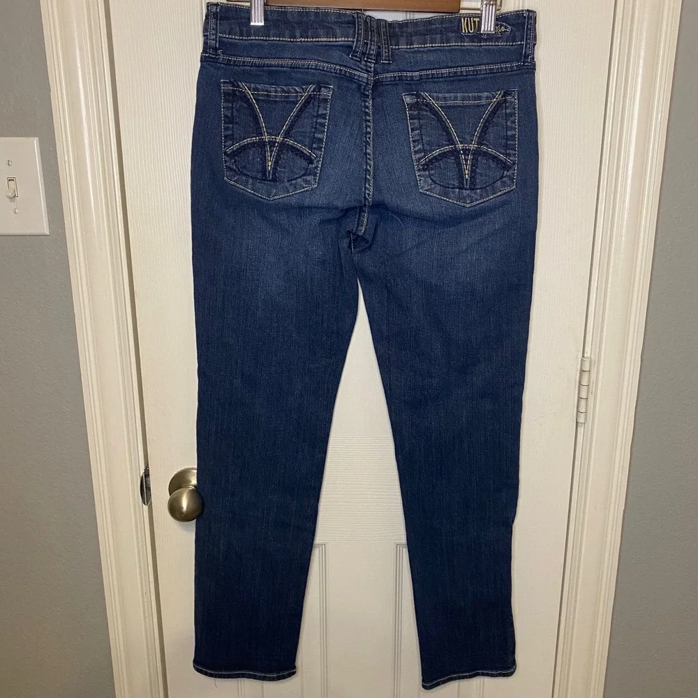 Kut from the Kloth Womens 8 Straight‎ Leg Jeans Dark Wash Stretch Denim